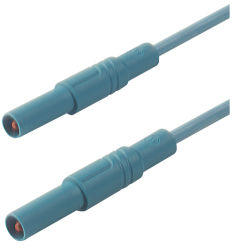 MLS GG 200/1 BL Przewód PVC 1,0mm2, 2,0m, 2x wt.pr 4mm, czerwony stała tuleja osłon., bezp. 1kV=/~, kat.III, 16A, 934 076-102, H