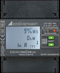 U2387-V022 Energy meter, MID, kWh, 3 phases, 1(6)A, S0