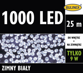 Lampki Bulinex 1000led białe zimne 25,00 m