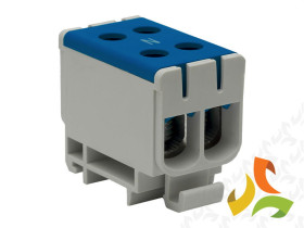 Zacisk WLZ35/2x50/n Al/Cu złączka przelotowa na szynę TH35 do podłoża niebieska Cu160A Al145A 48.250 ELEKTROPLAST