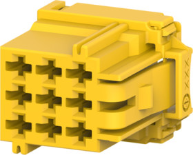 Socket, unequipped, 9 pole, straight, 3 rows, yellow, 8-968971-1