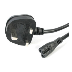 StarTech PXTNB2SUK1M 1m Laptop Power Cable UK BS-1363 to C7 Figure of 8