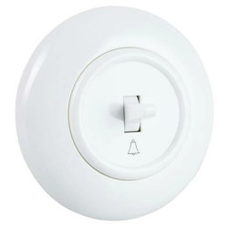 Premiumlux RETROLINE przycisk zwierny dzwonek z ramką biały