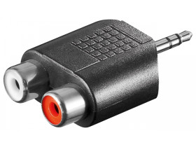 Adapter RCA, wtyk mono AUX 3,5 mm na 2x gniazdo stereo 1x wtyczka...