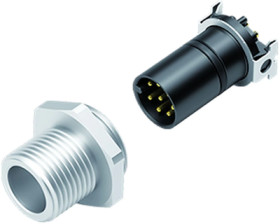 Panel plug, M12, 8 pole, SMD, screw locking, straight, 99 3481 351 08