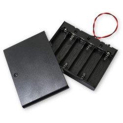 Battery basket for 6xAA batteries with ON/OFF switch
