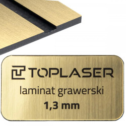 Laminat grawerski 1,3mm szczotkowane złoto/czarny 855 formatka 600x400mm 60x40cm do obróbki laserowej