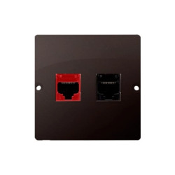 Simon Basic Gniazdo teleinformatyczne RJ45 kat.5e + RJ12 czekoladowy BM5T.02/47