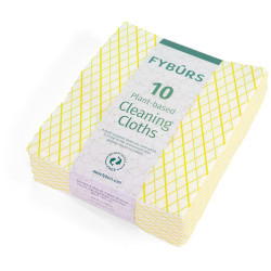 Fyburs FYCC10YW Plant-based Cleaning Cloths &#x2013; Yellow Pack of 10
