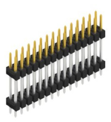 Pin header, 30 pole, pitch 2.54 mm, straight, black, SL614730S