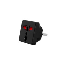 Adapter podr. AC/AC wt.PL/gn.GB- USA Czarny Przejściówka