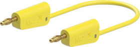 Measuring lead with (4 mm lamella plug, straight) to (4 mm lamella plug, straight), 1 m, yellow, silicone, 2.5 mm², 64.1037-1002