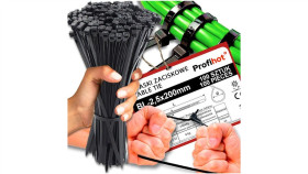 Opaska Kablowa Zaciskowa Czarna Uv 2.5X200 100Szt