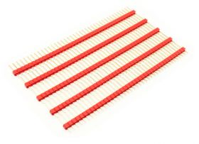 Listwa goldpin czerwona 2.54mm 1x40 pin (2 sztuki)