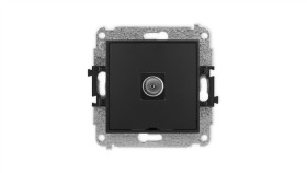 Icon Mechanizm Gniazda Antenowego Pojedynczego Tv, Bez Pola Opisowego Czarny...