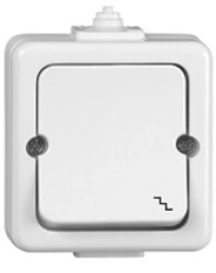 JANTAR Łącznik schodowy n/t IP44 biały /przykręcany klawisz/ WNT-5J