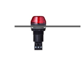 Lampa sygnalizacyjna LED 230–240 V AC Migające, stałe Czerwony Montaż na podstawie, montaż panelowy LED