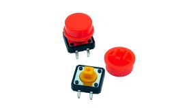 Mikroprzełącznik 12x12 mm, przycisk czerwony