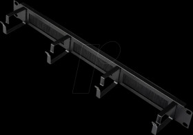 26210097 19-inch patch panel, 1 U, with brush strip, black