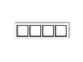 DECO Ramka 4 poczwórna uniwersalna - efekt szkła (ramka: biała: spód: czarny) biały 0-12-DRS-4 KARLIK