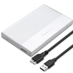 Qoltec Aluminiowa Obudowa Kieszeń na dysk SSD HDD 2.5 SATA USB 3.0 Super speed 5Gb/s 2TB Srebrny