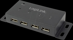 UA0141A LogiLink USB 2.0 hub, 4-port with power supply unit, metal