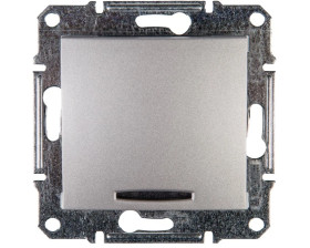 Sedna Łącznik jednobiegunowy 10AX z podświetleniem LED aluminium SDN1400160