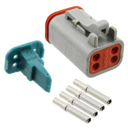 Amphenol AT06-4S-KIT01 AT Series Female Plug 4POS Crimp 16-18AWG Shrouded