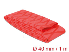 19604 Schrumpfschlauch X-Muster rutschfest 1 m x 40 mm rot