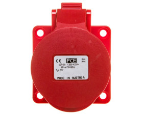 Gniazdo tablicowe 16A 7P 400V /70x70/ czerwone IP44 317-6v