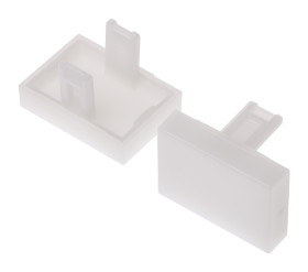 Klosz lampek do przycisku kształt: Prostokątny Biały Soczewka EAO