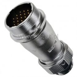 Wtyk przemysłowy męski, 19 pinów, na przewód zewn.