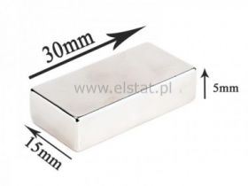Magnes neodymowy prostokątny 30x15x5mm