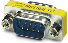 Gender changer, D-Sub plug, 9 pole to D-Sub plug, 9 pole, straight, 1652651