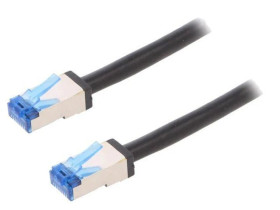 Patch cord S/FTP 6a linka Cu PE czarny 10m 26AWG CQ7093S