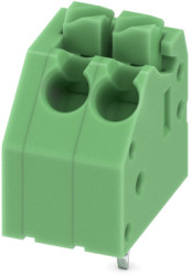 PCB terminal, 2 pole, pitch 3.5 mm, AWG 24-16, 8 A, spring-clamp connection, green, 1985195