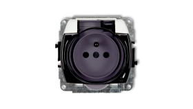 Trend Gniazdo Bryzgoszczelne Z/U (Klapka Dymna) Biały Gpb-1Zdp