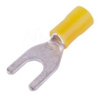 KKOW-6Y/5 Końcówka widełkowa w izolacji żółtej - oczko 6mm, przekrój przewodu 4-6mm2- kpl. 5 szt