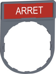 Label holder, printed with “ARRET”, for Harmony XB4/XB5, ZBY2104C0