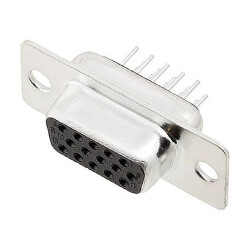 Encitech 2103-0300-11 HDD-15 D-Sub Receptacle 15 Pins solder tray