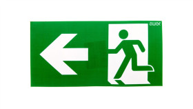Piktogram Ps24 125X250 Strzałka Lewo Człowiek W Drzwiach Logo Awex (Iso7010)