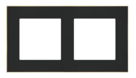 Simon 55 Ramka 2-krotna DUO Czarna, podstawa złota TRD2.166/149