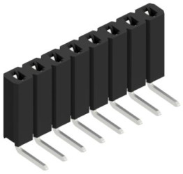 Socket header, 8 pole, pitch 2.54 mm, angled, 10026519