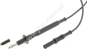 4319-F4-IEC-100-SW Przewód silkonowy 1,0mm2, dł. 1,0m, sonda 4mm / wtyczka prosta 4mm, czarny, ELECTRO-PJP, 4319F4IEC100SW