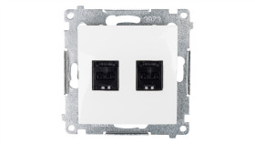 Simon 54 Gniazdo Komputerowe Podwójne 2Xrj45 Kat.6 Z Przesłoną Białe D62.01/11