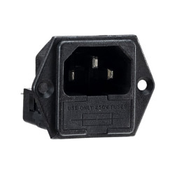 Bulgin PF0030/63 Socket Panel Mount 2x Fuse Flange 250VAC 10A 6.3mm Faston