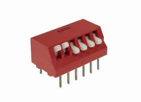 Dip switch x6 kątowy czerwony