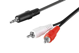 Kabel przejściowy audio AUX, wtyk jack 3,5 mm na wtyk cinch stereo, CU - Długość kabla 0.5 m