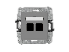 MINI Gniazdo multimedialne podwójne bez modułu (standard Keystone) szary mat 27MGM-2P KARLIK