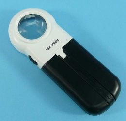 LUPA 16X RĘCZNA SKŁADANA PODŚW. 2xLED